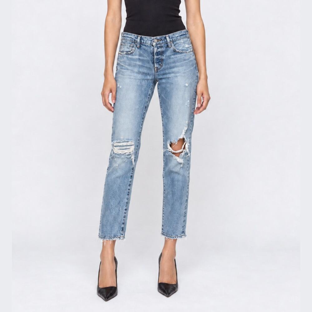 MOUSSY Light Wash Distressed Japanese Denim Jeans Size 30